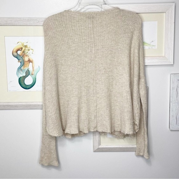 Uo Out From Under Tan Oversized Long Sleeve Button Up Thermal Top Size XS - Picture 7 of 14